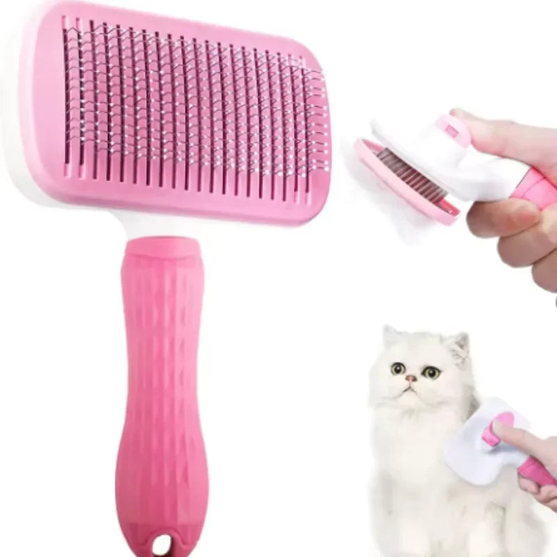 Pet Dog Brush Cat Comb Self Cleaning Pet Hair Remover Brush For Dogs Cats Grooming Tools Pets Dematting Comb Dogs Accessories