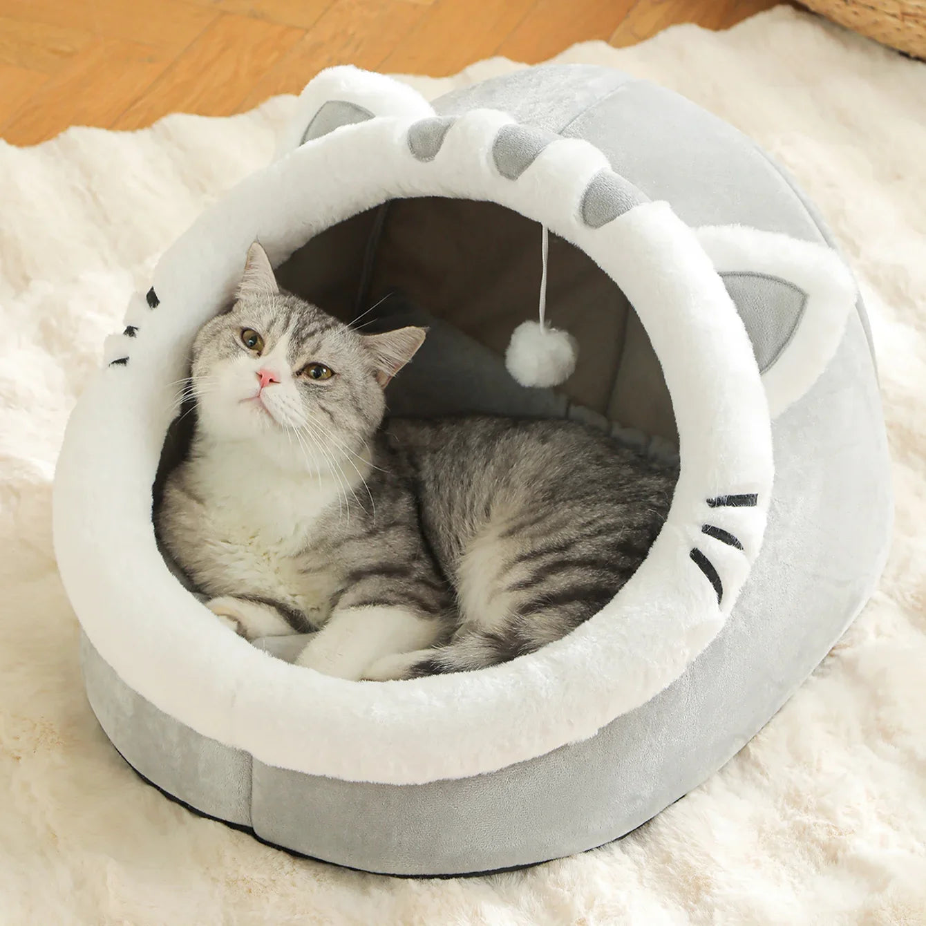 Four Season Universal Cat Bed Cat House Soft Comfortable Pet  Dog Bed Puppy Sleeping Bag Tent Habitats Basket House Pet Supplies