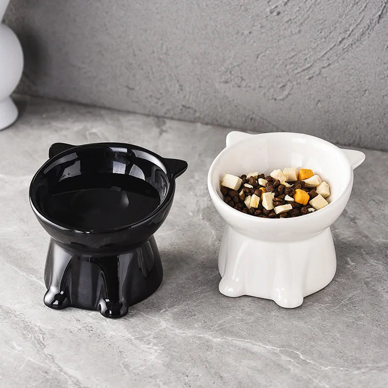 Pet Supplies Cat Supplies Cat Bowl Cat Food Basin Drinking Bowl High Foot Dog Food Bowl Anti-Knock