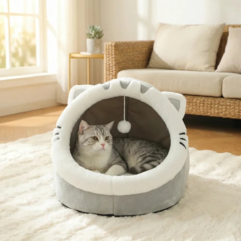 Four Season Universal Cat Bed Cat House Soft Comfortable Pet  Dog Bed Puppy Sleeping Bag Tent Habitats Basket House Pet Supplies