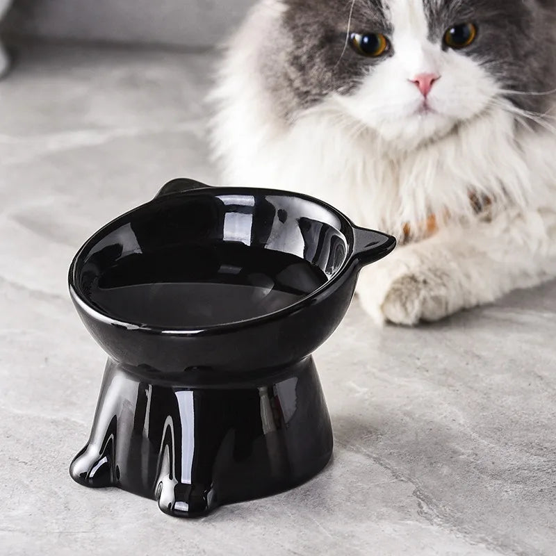 Pet Supplies Cat Supplies Cat Bowl Cat Food Basin Drinking Bowl High Foot Dog Food Bowl Anti-Knock